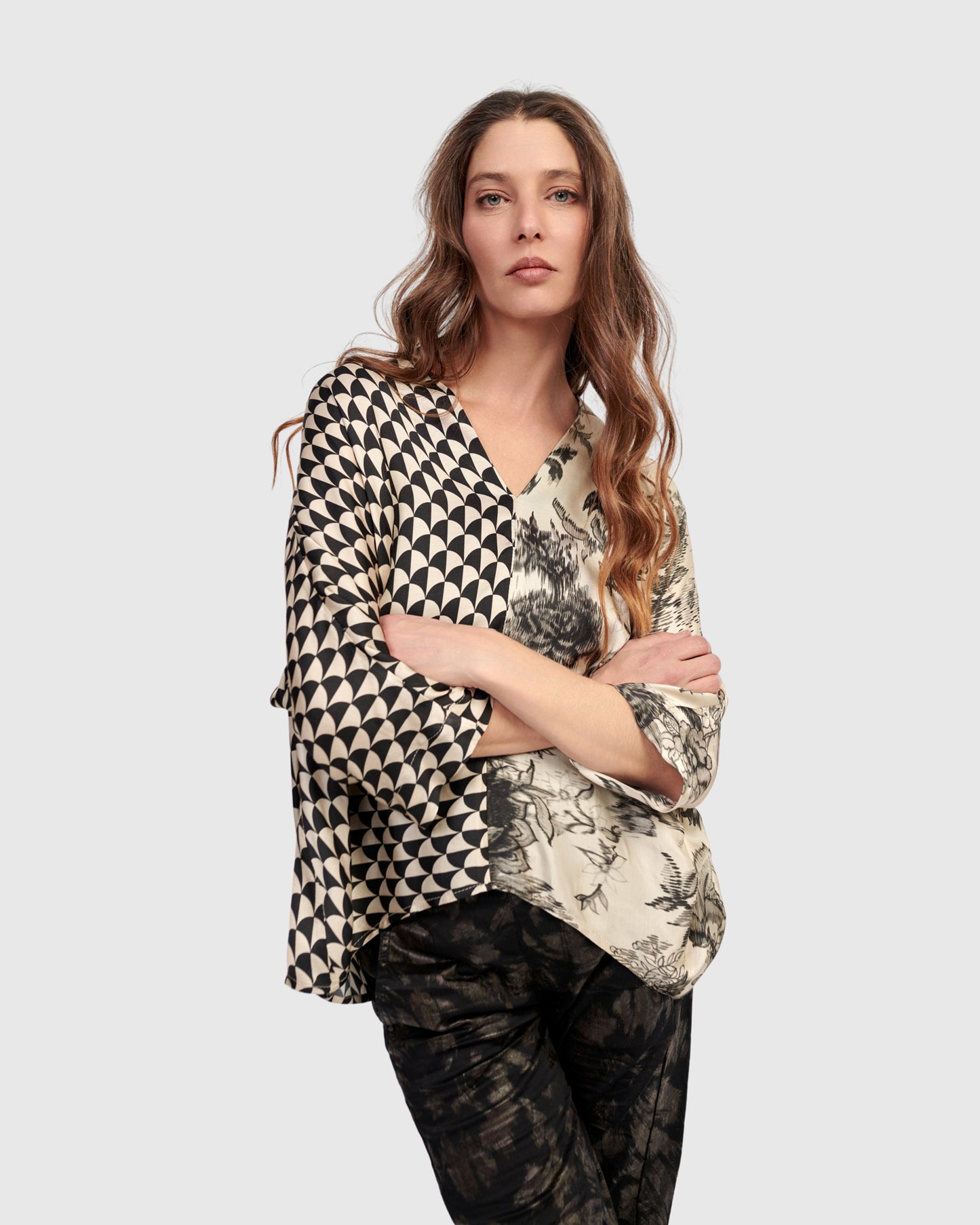 טוניקה חצי חצי פרח