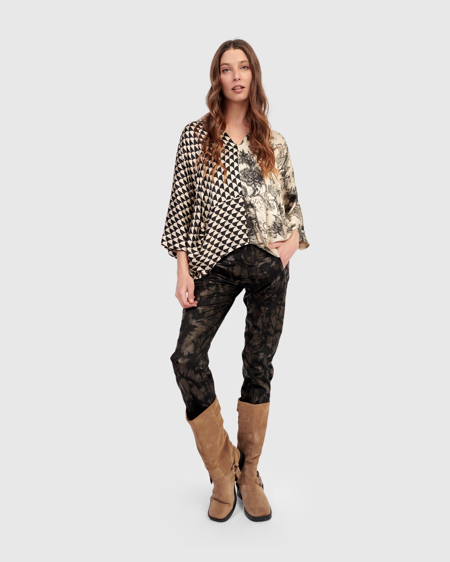 טוניקה חצי חצי פרח