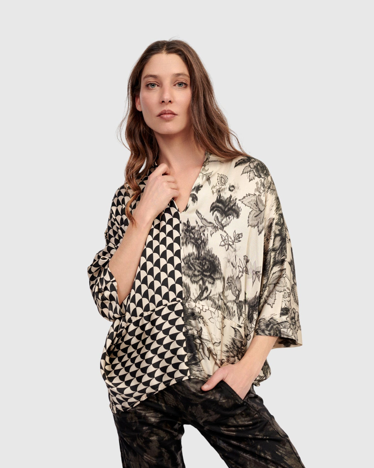 טוניקה חצי חצי פרח