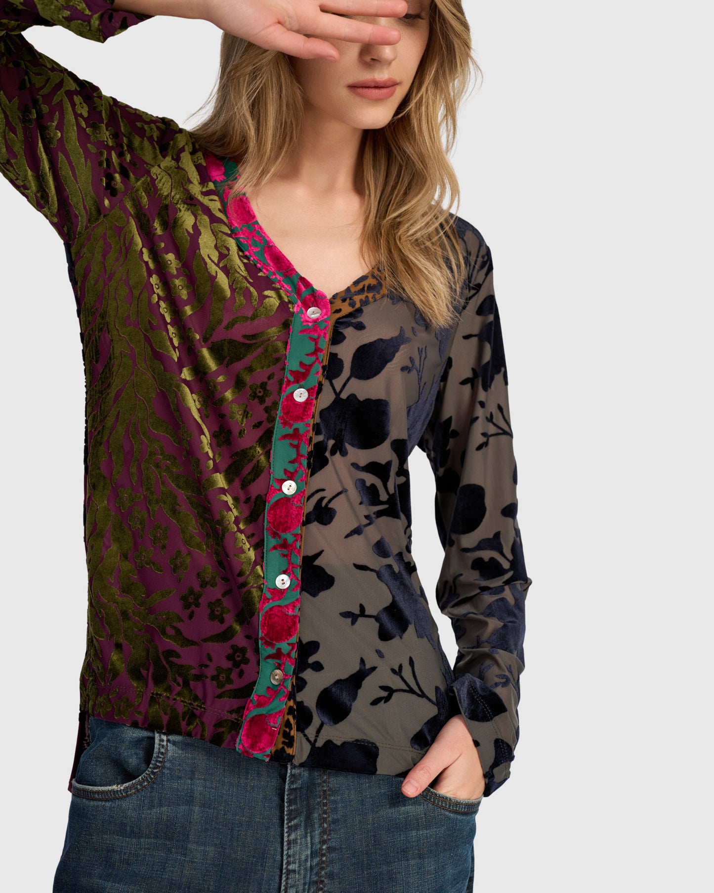 חולצה מכופתרת ולווט מיקס