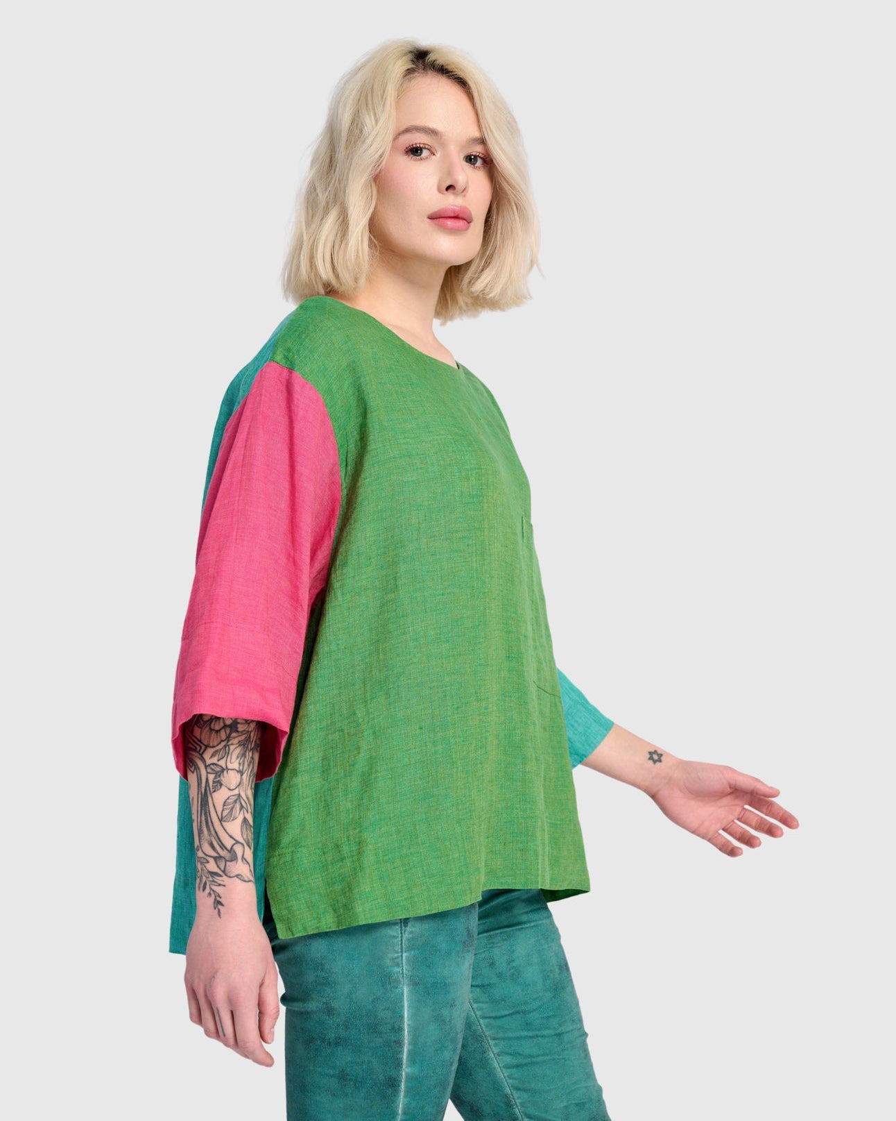 טישירט בסטי פשתן טרופיקל