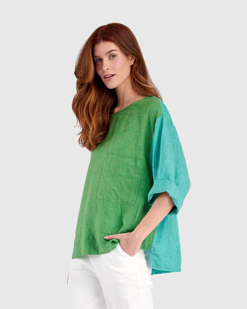 טישירט בסטי פשתן טרופיקל