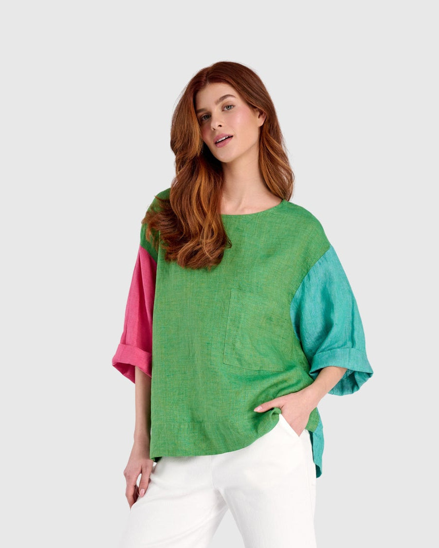 טישירט בסטי פשתן טרופיקל