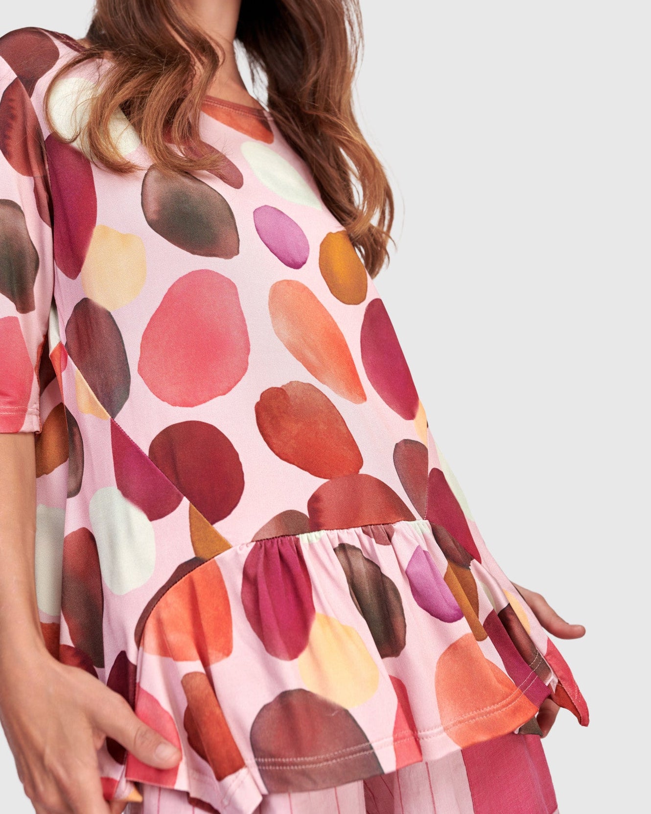 טישירט בלרינה בועות מג'נטה