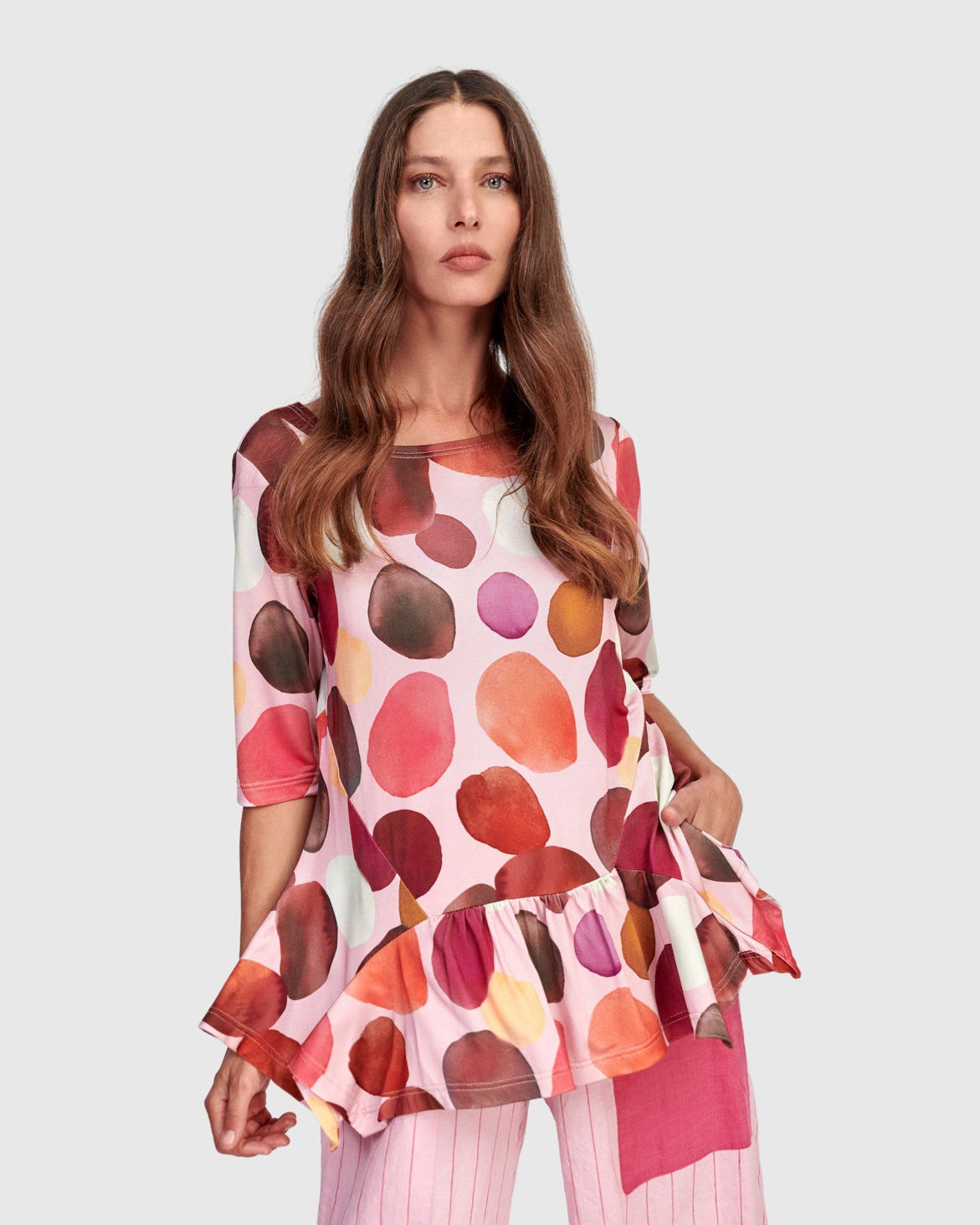 טישירט בלרינה בועות מג'נטה