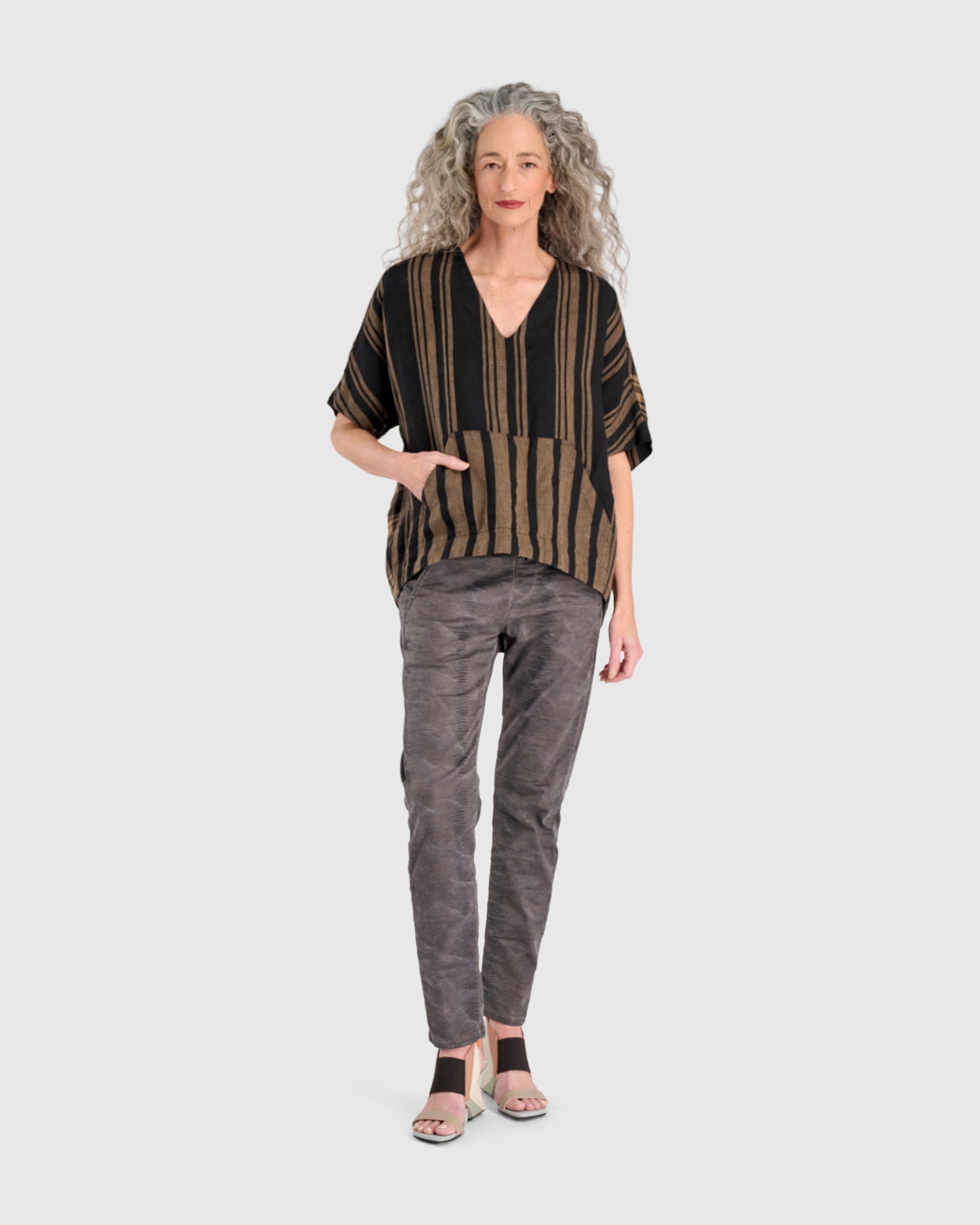 סווטשירט פשתן פסים