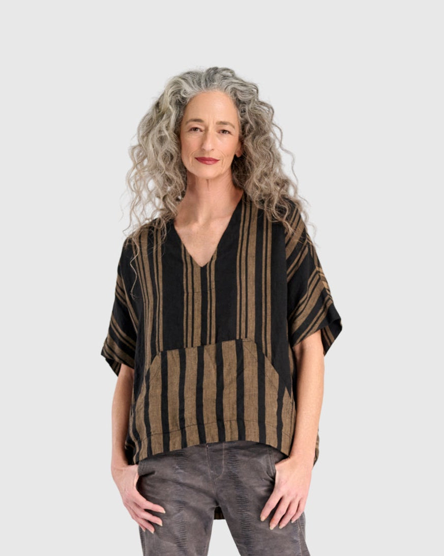 סווטשירט פשתן פסים