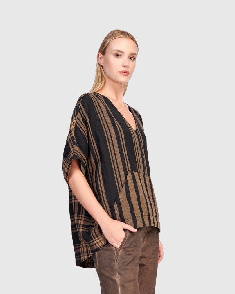 סווטשירט פשתן פסים