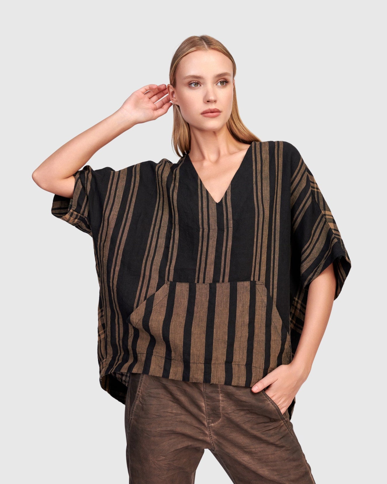 סווטשירט פשתן פסים