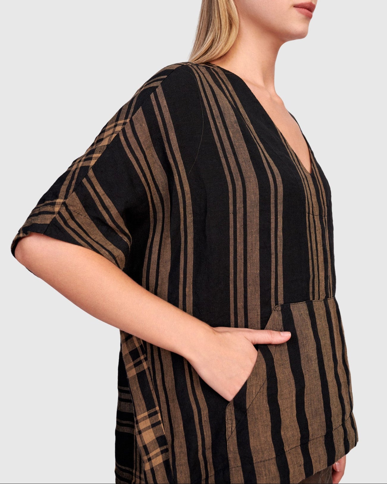 סווטשירט פשתן פסים