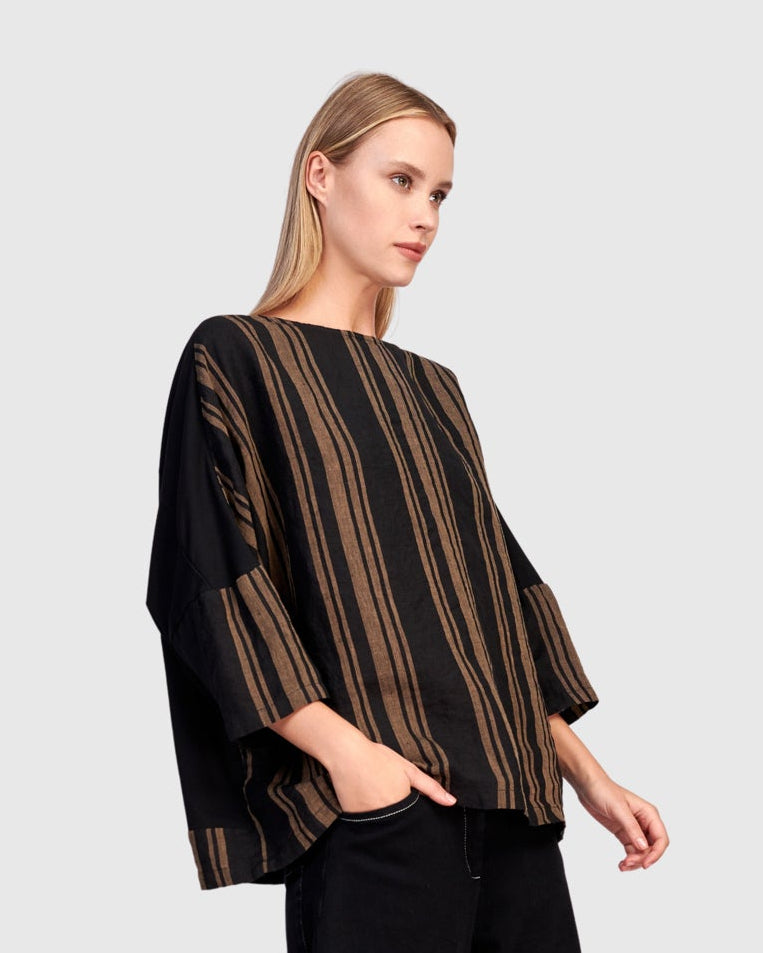 טישירט פשתן פסים