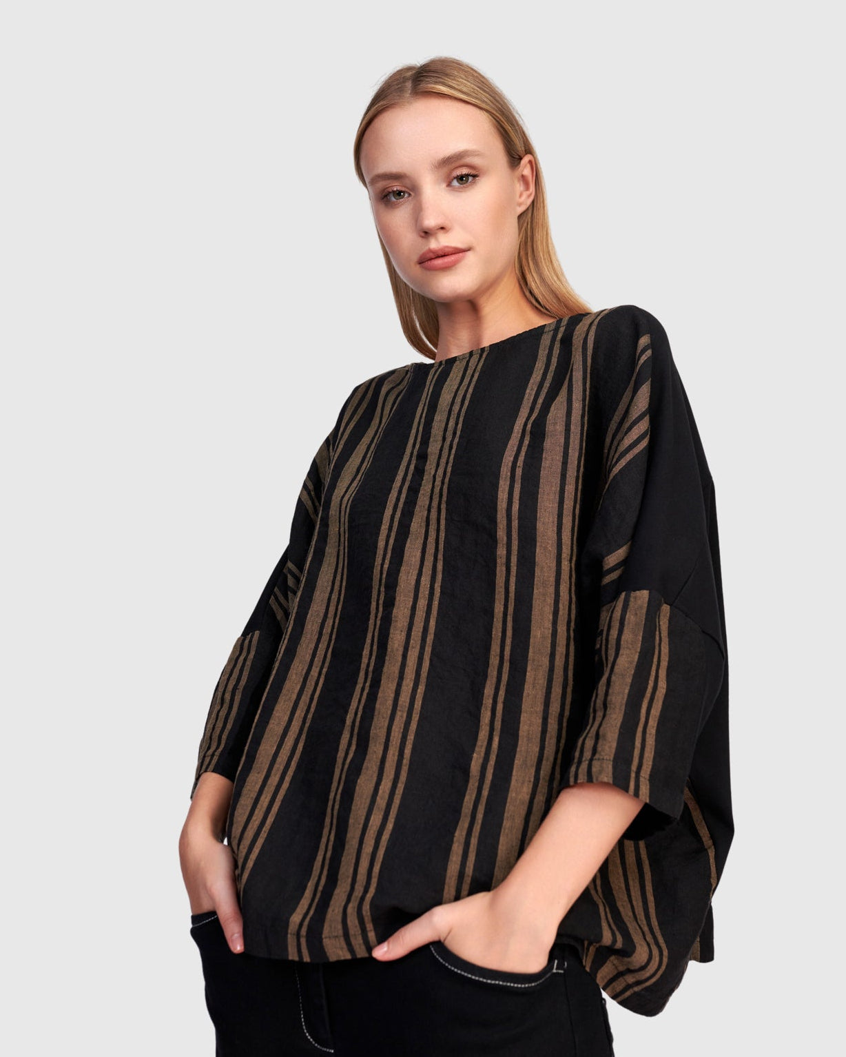 טישירט פשתן פסים