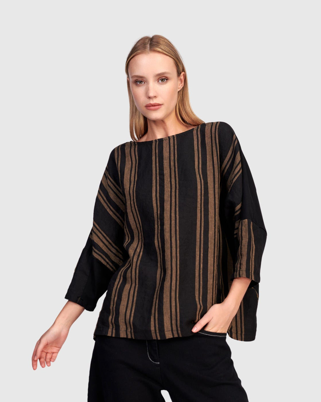 טישירט פשתן פסים