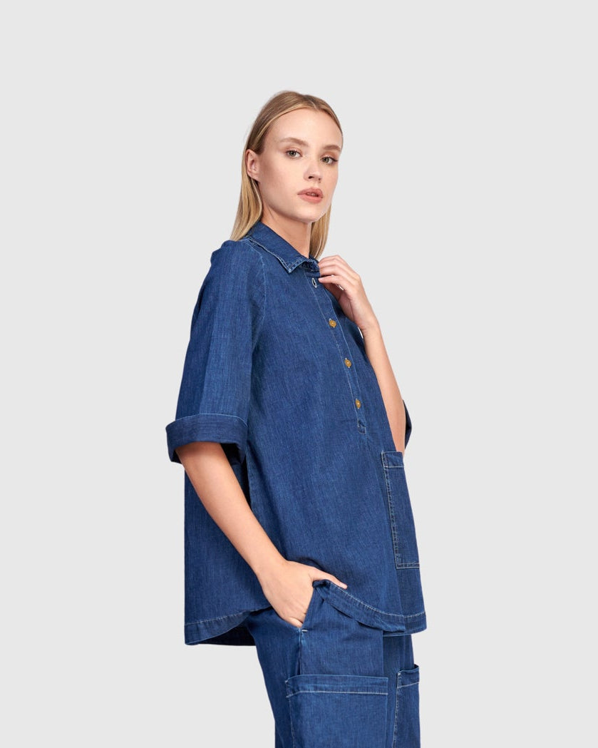 חולצה כיס ג'ינס