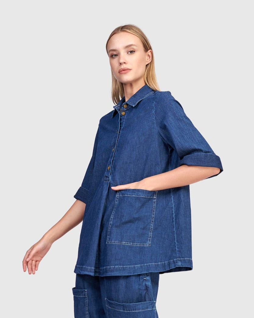 חולצה כיס ג'ינס