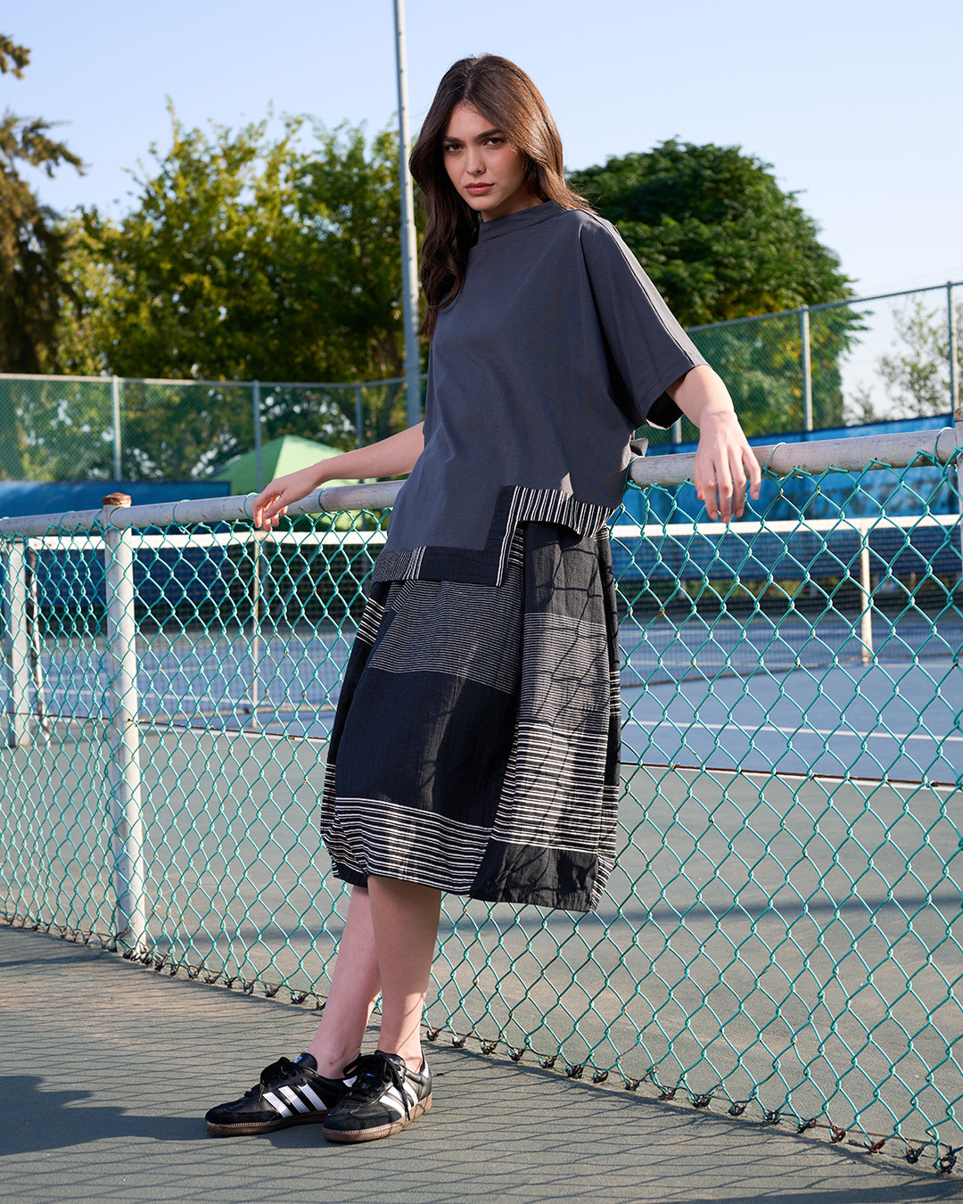 חצאית אורבן פשתן אפור