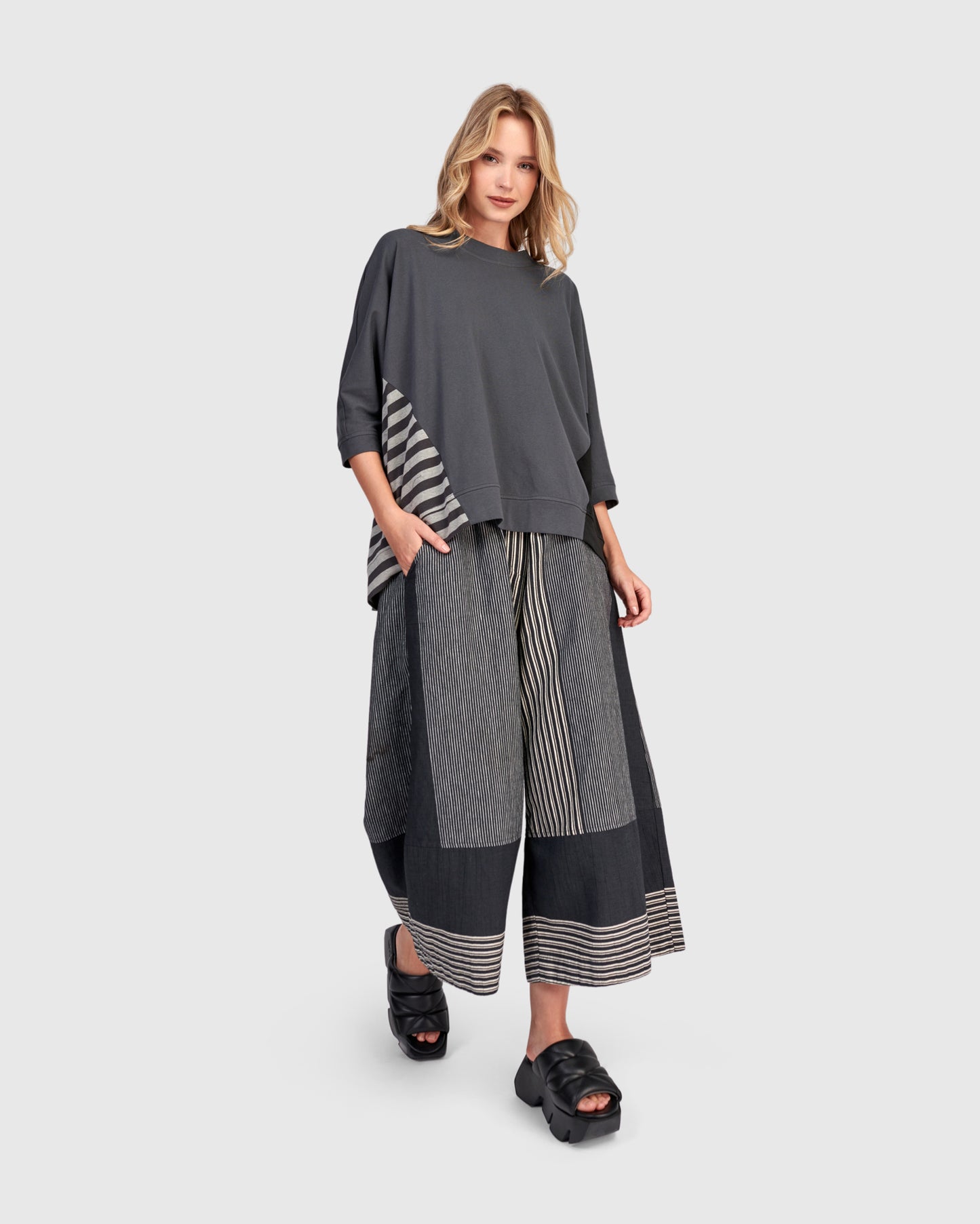 מכנסי אורבן פשתן אפור