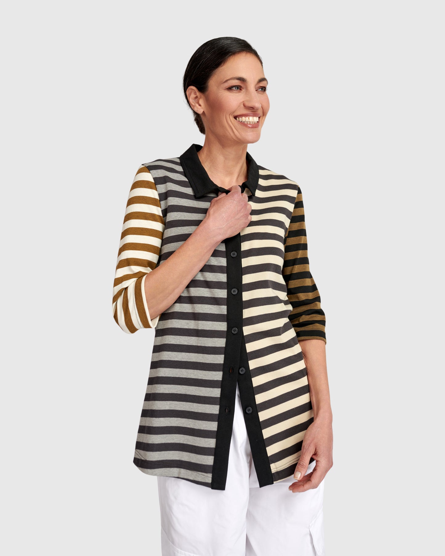 חולצה אורבן גילי פולו שילוב פסים