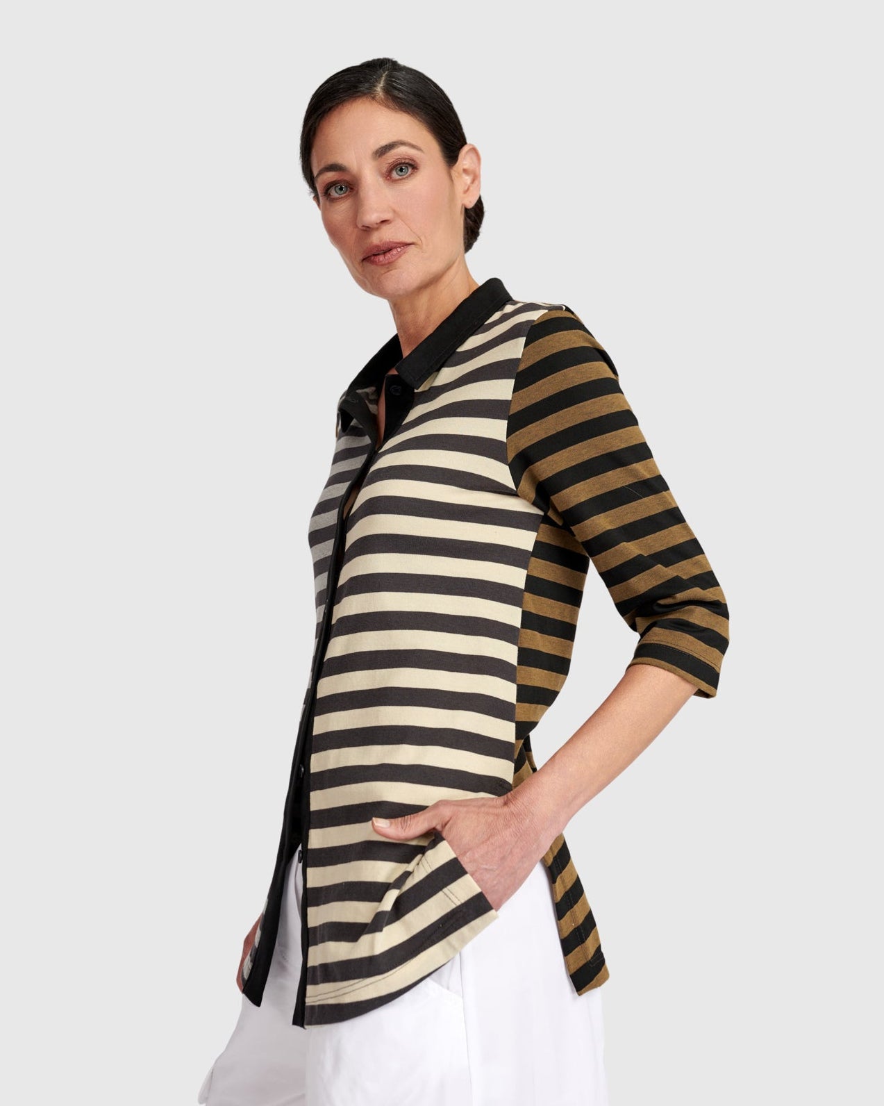 חולצה אורבן גילי פולו שילוב פסים