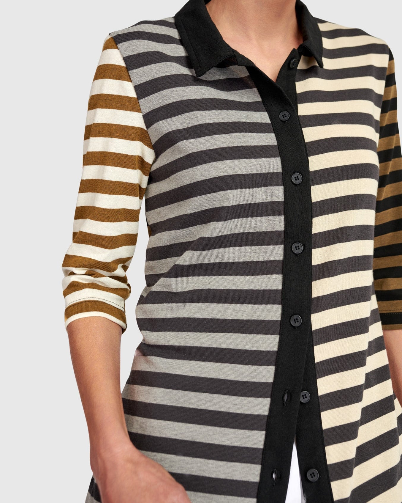 חולצה אורבן גילי פולו שילוב פסים