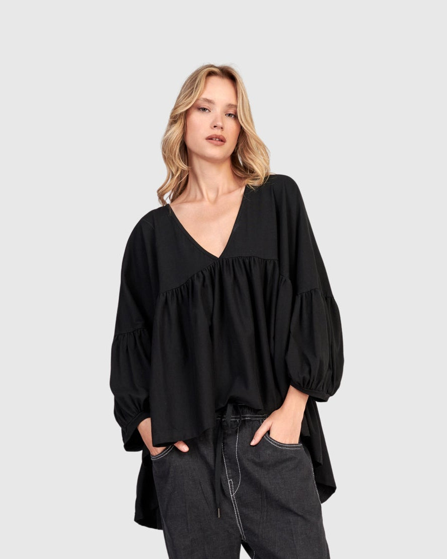 טוניקה אורבן כפרית שחורה