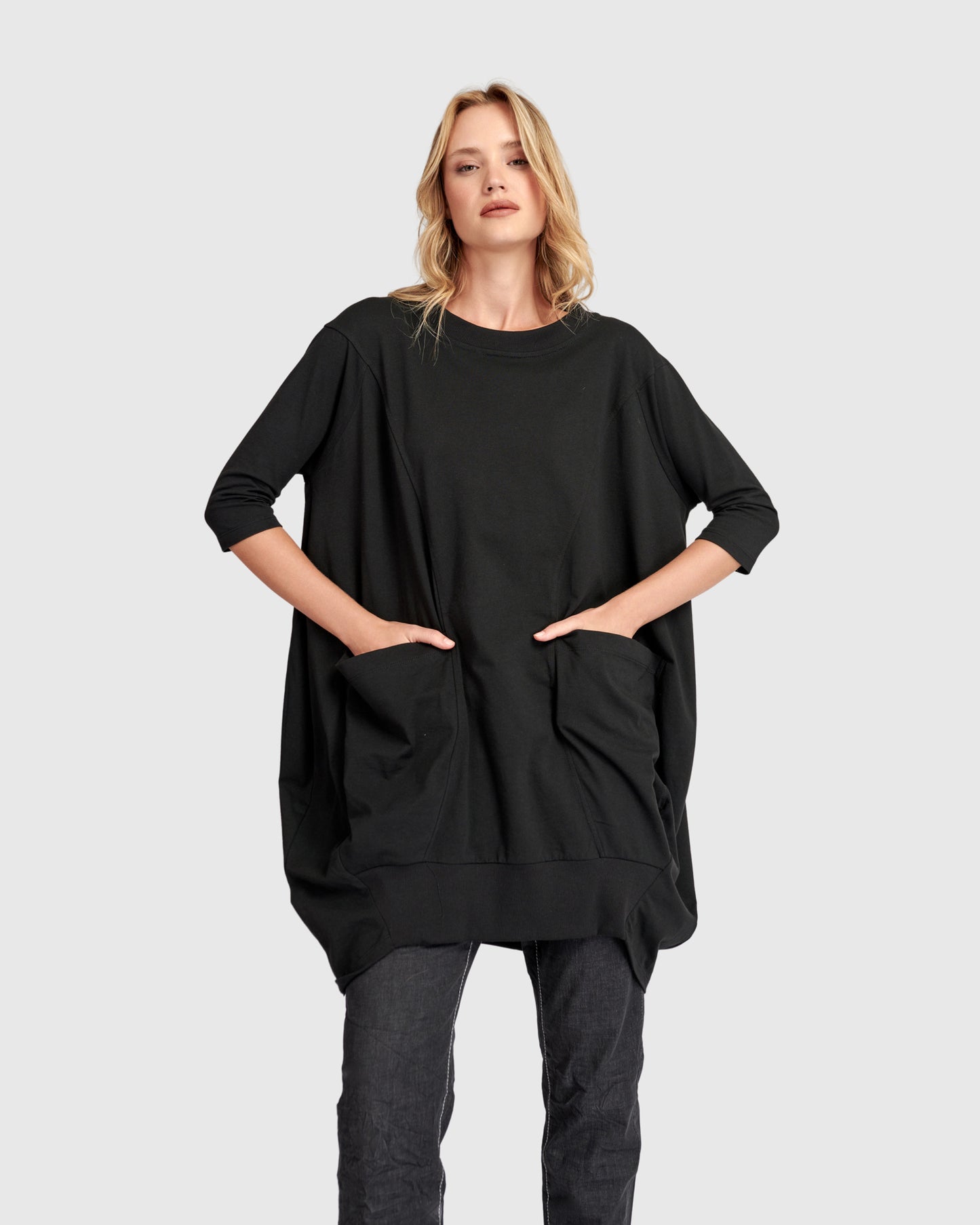 טוניקה אורבן כיסים שחורה