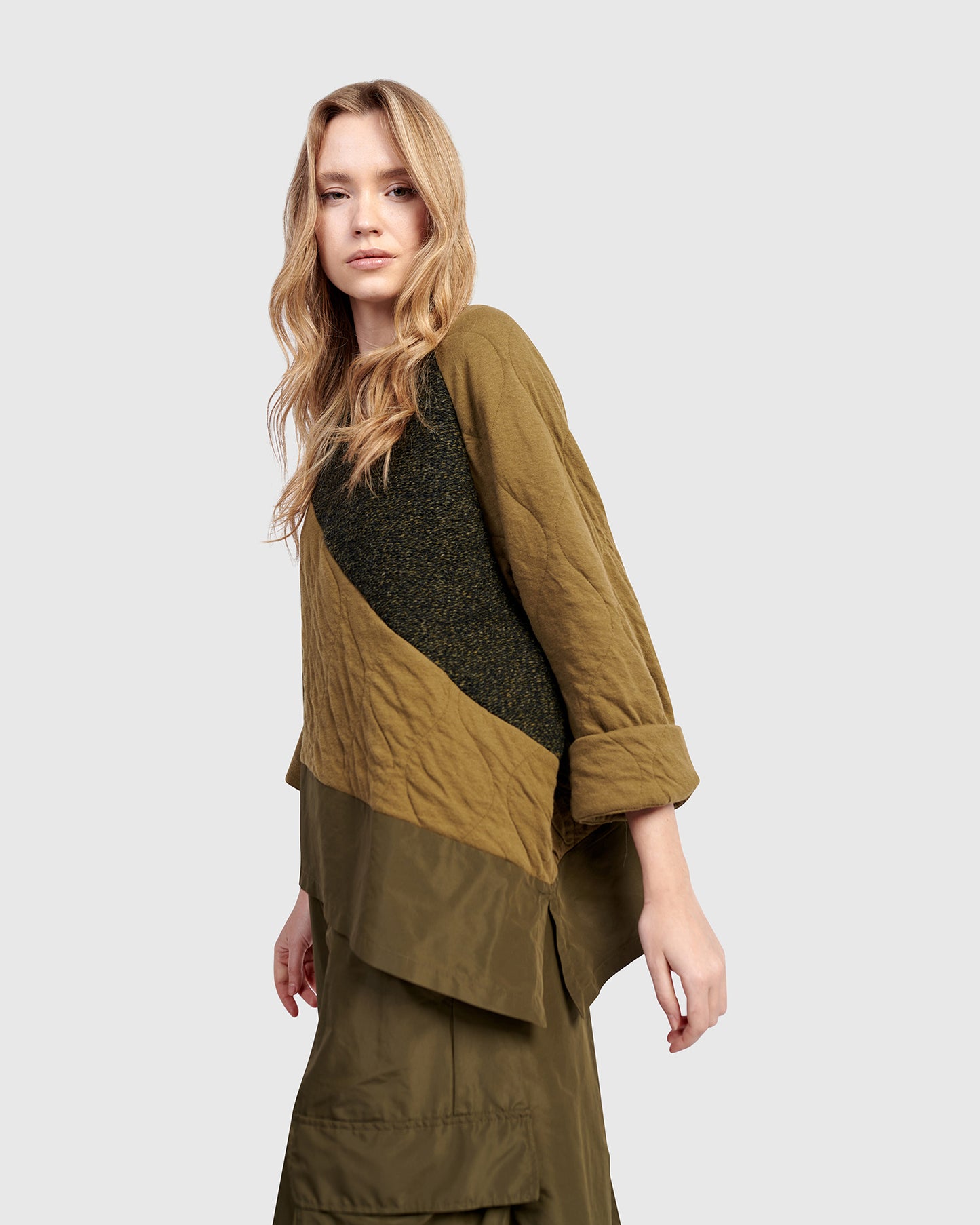 סווטשירט אורבן מחולק חאקי