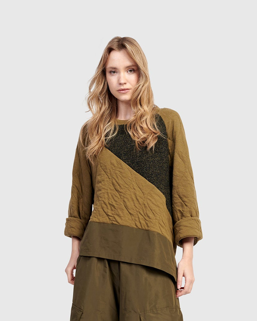 סווטשירט אורבן מחולק חאקי