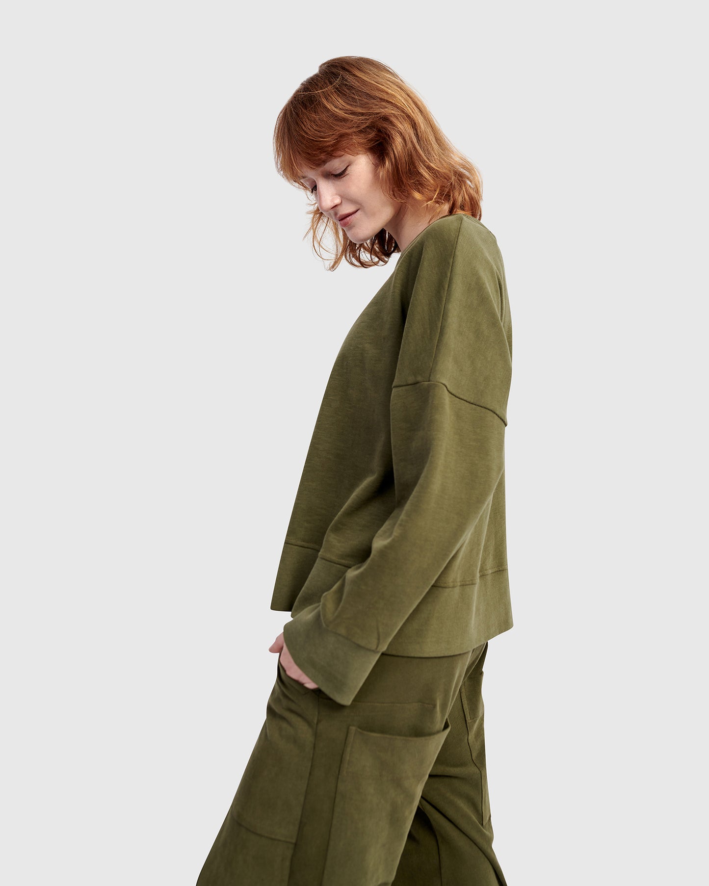 סווטשירט אורבן מחולק זית