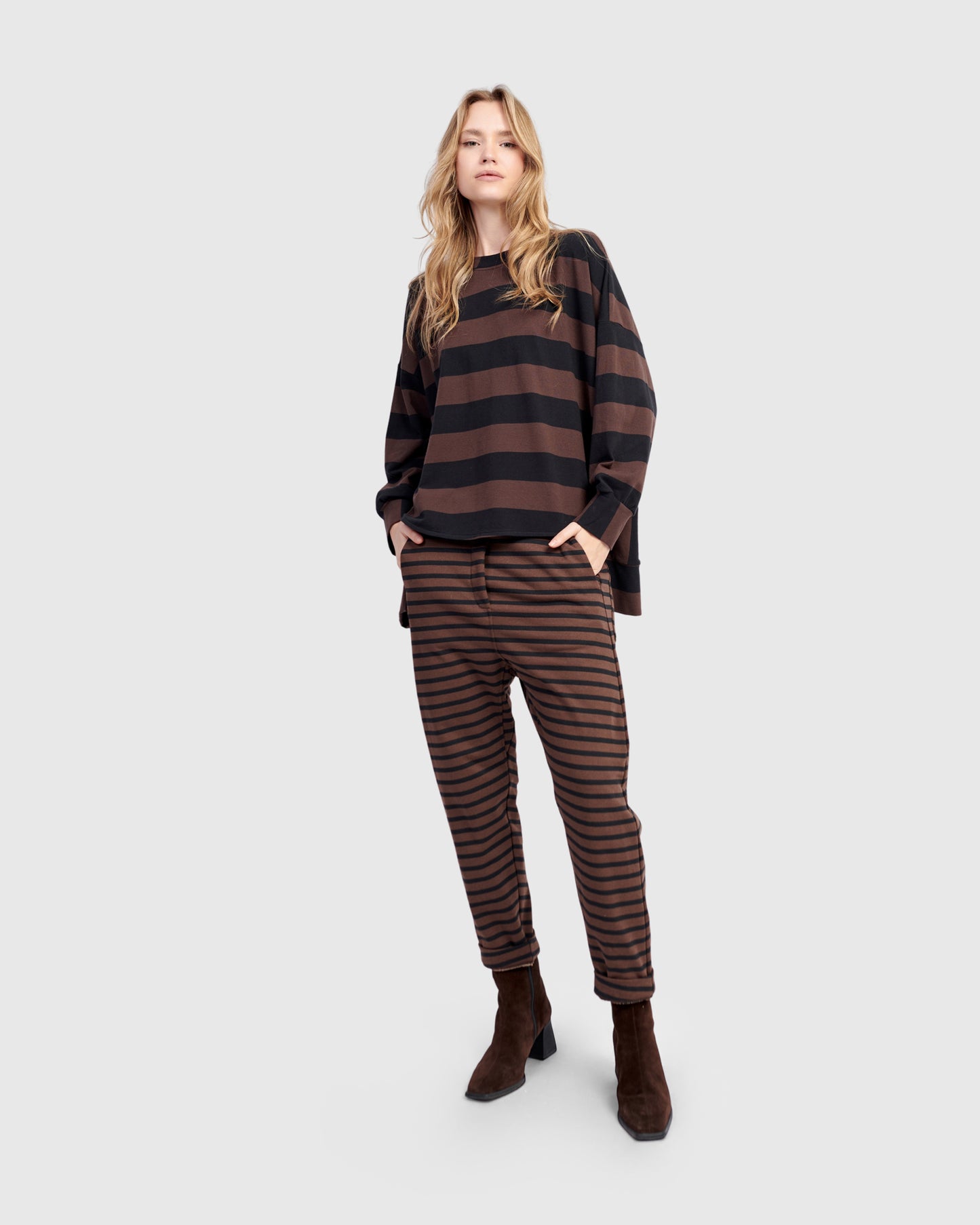 מכנסי אורבן מדויק פסים