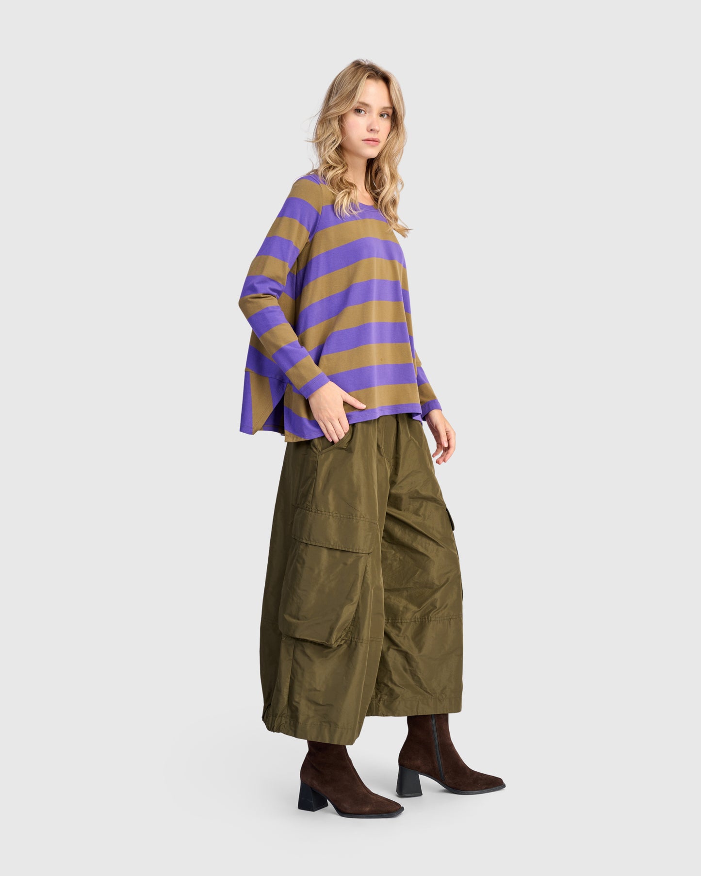 טישירט אורבן פסים סגול