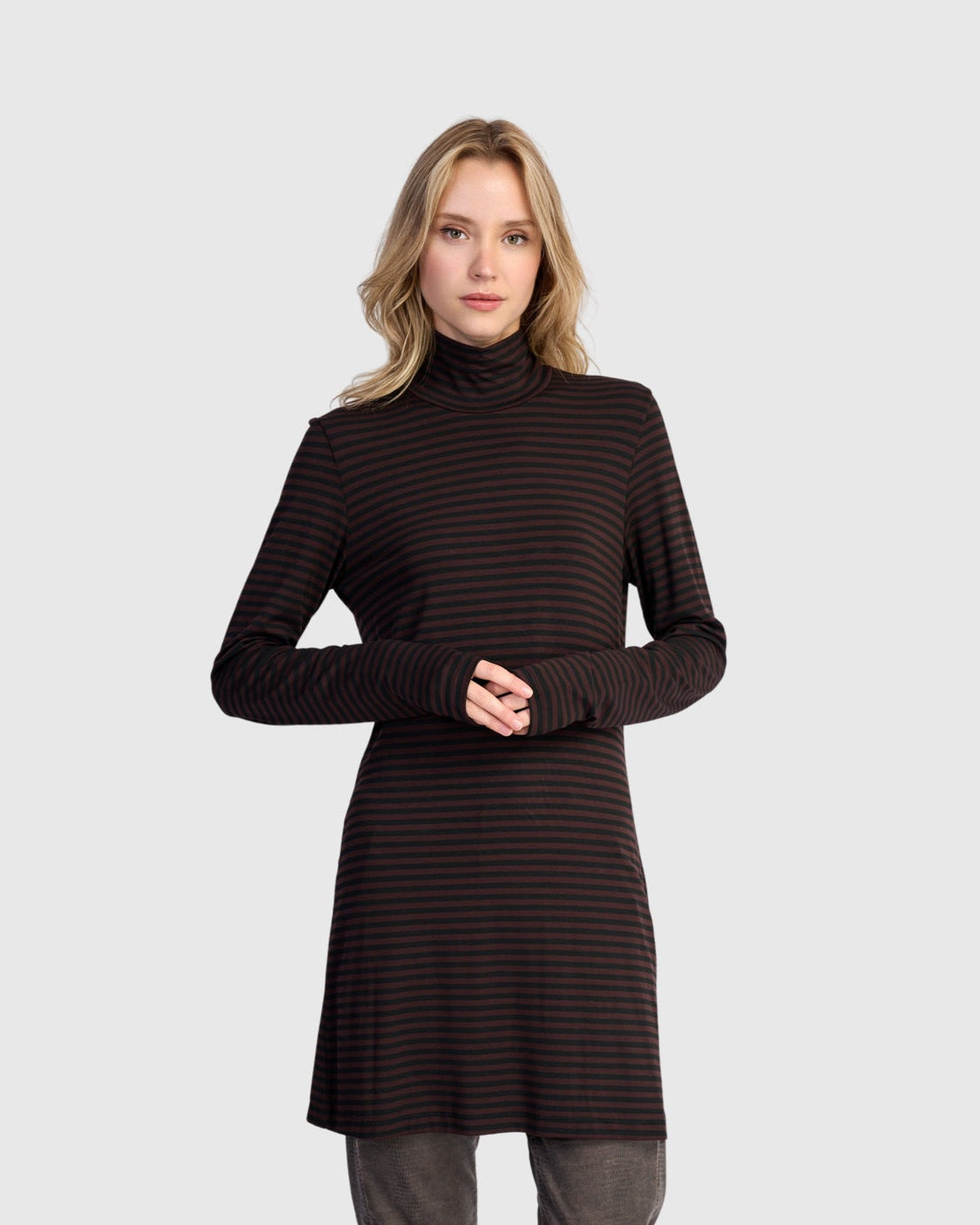 טוניקה אורבן גולף פסים חום