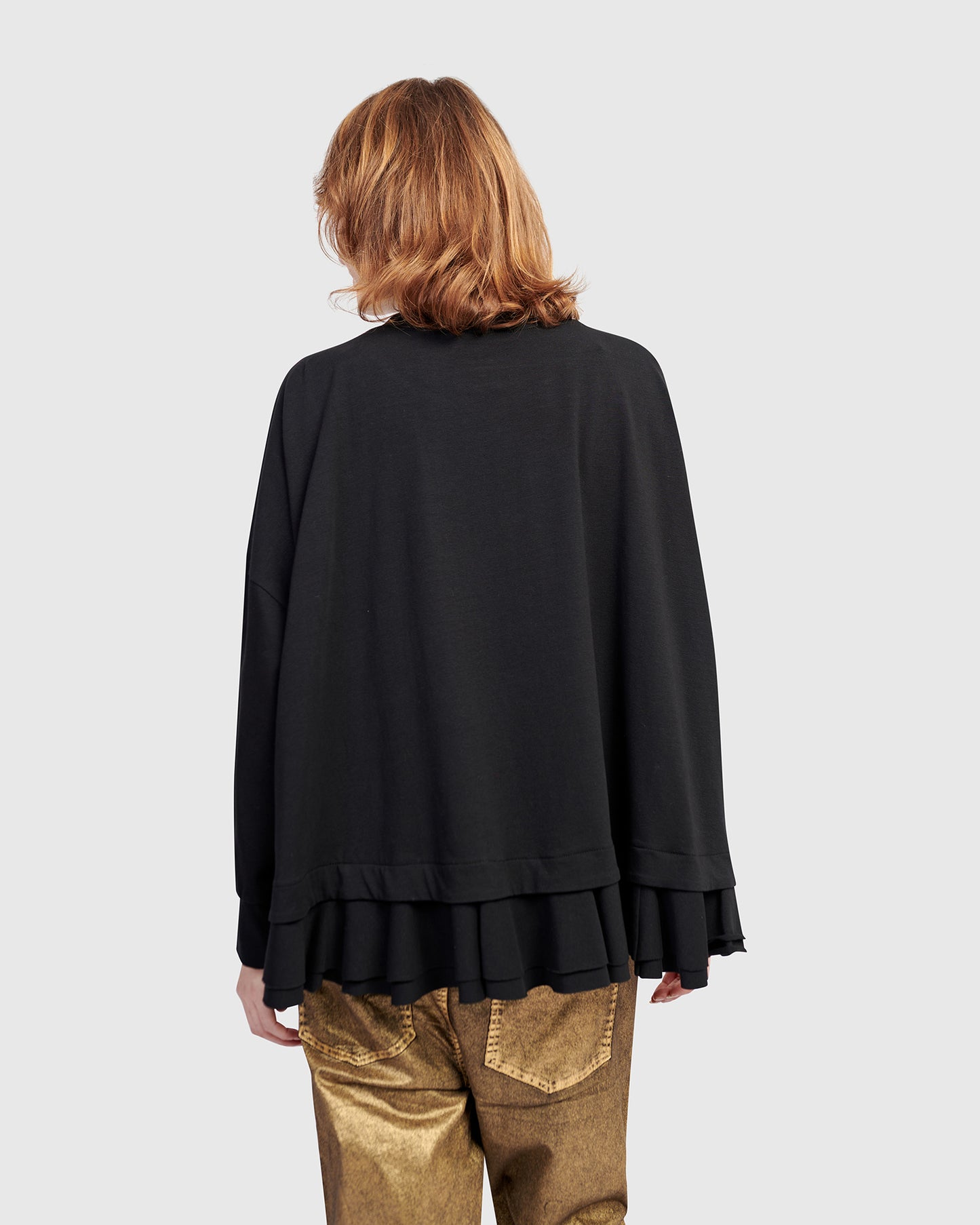 סווטשירט אורבן רחב לב שחור