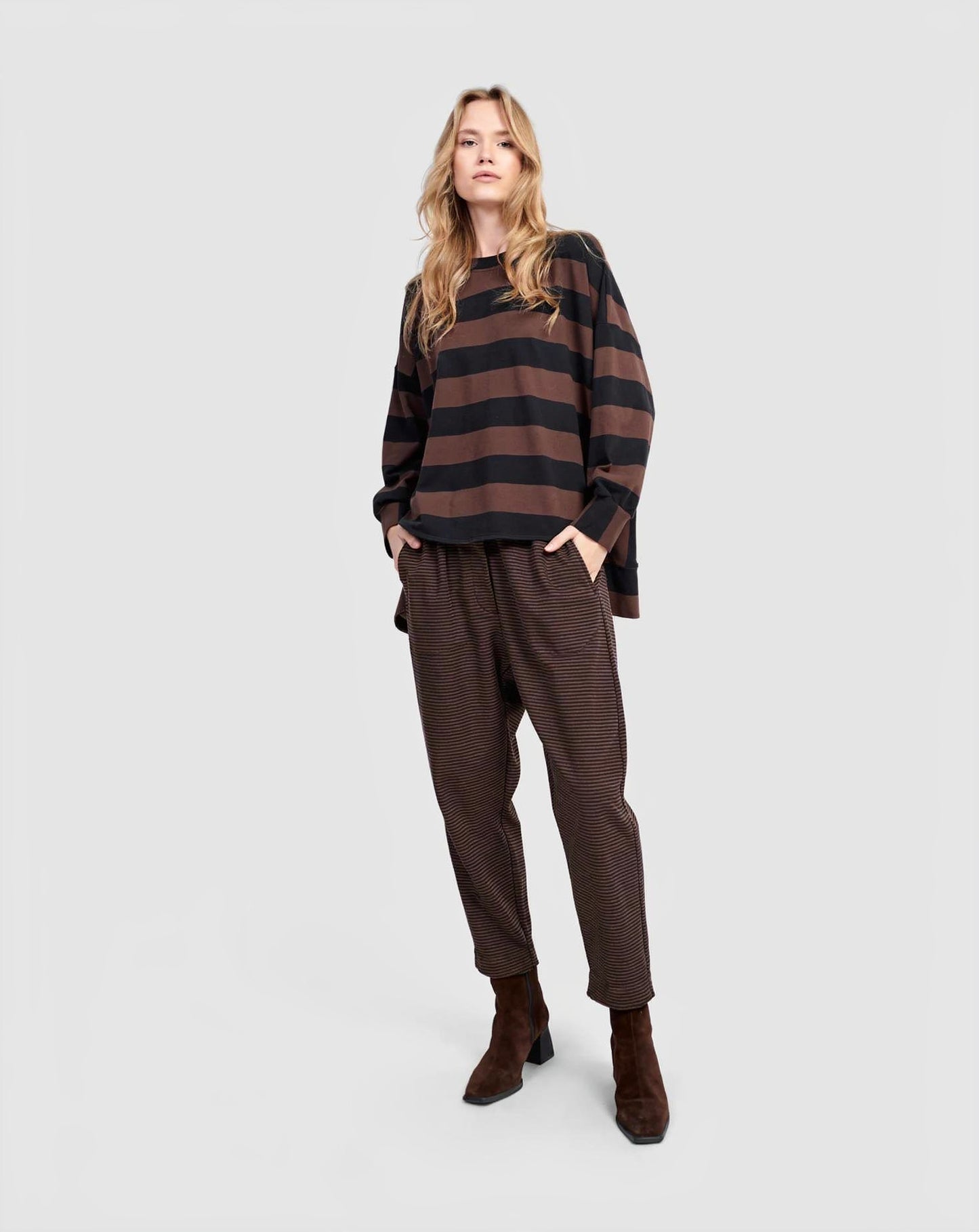 מכנסי אורבן מדויק פסים