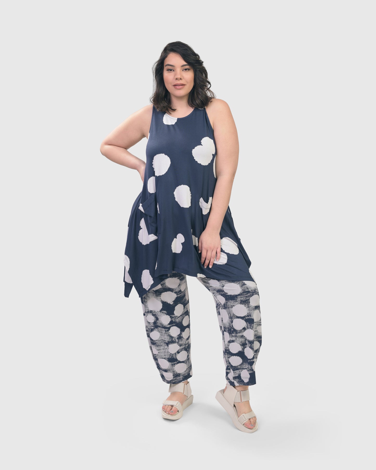 מכנסי פונטו משופר דוטי נייבי