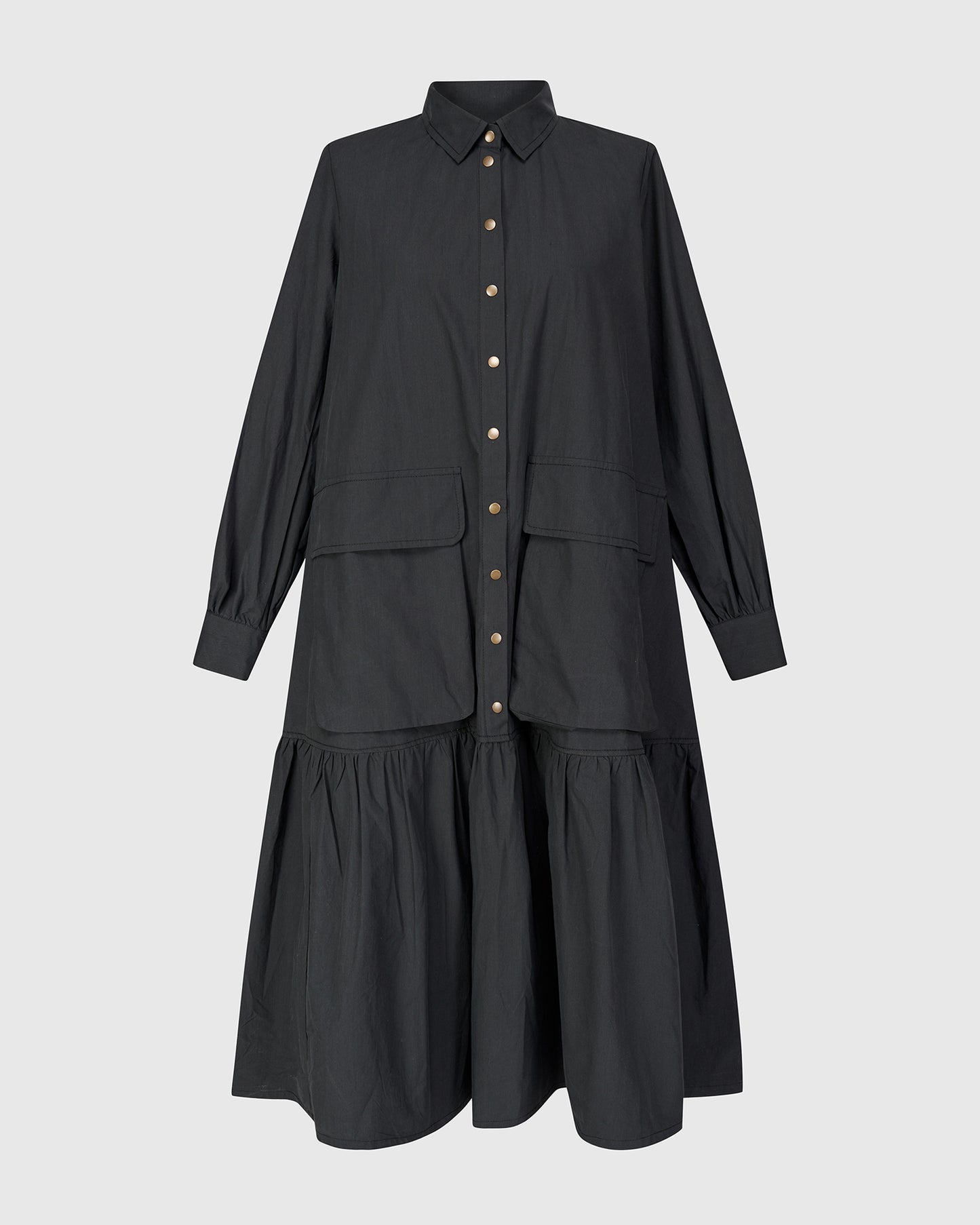 שמלה אורבן כותנה שחורה