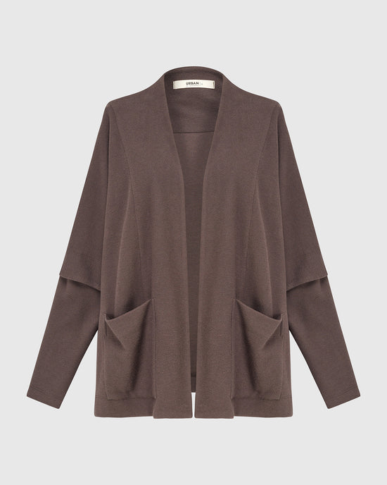 ז'קט אורבן על חולצה מוקה