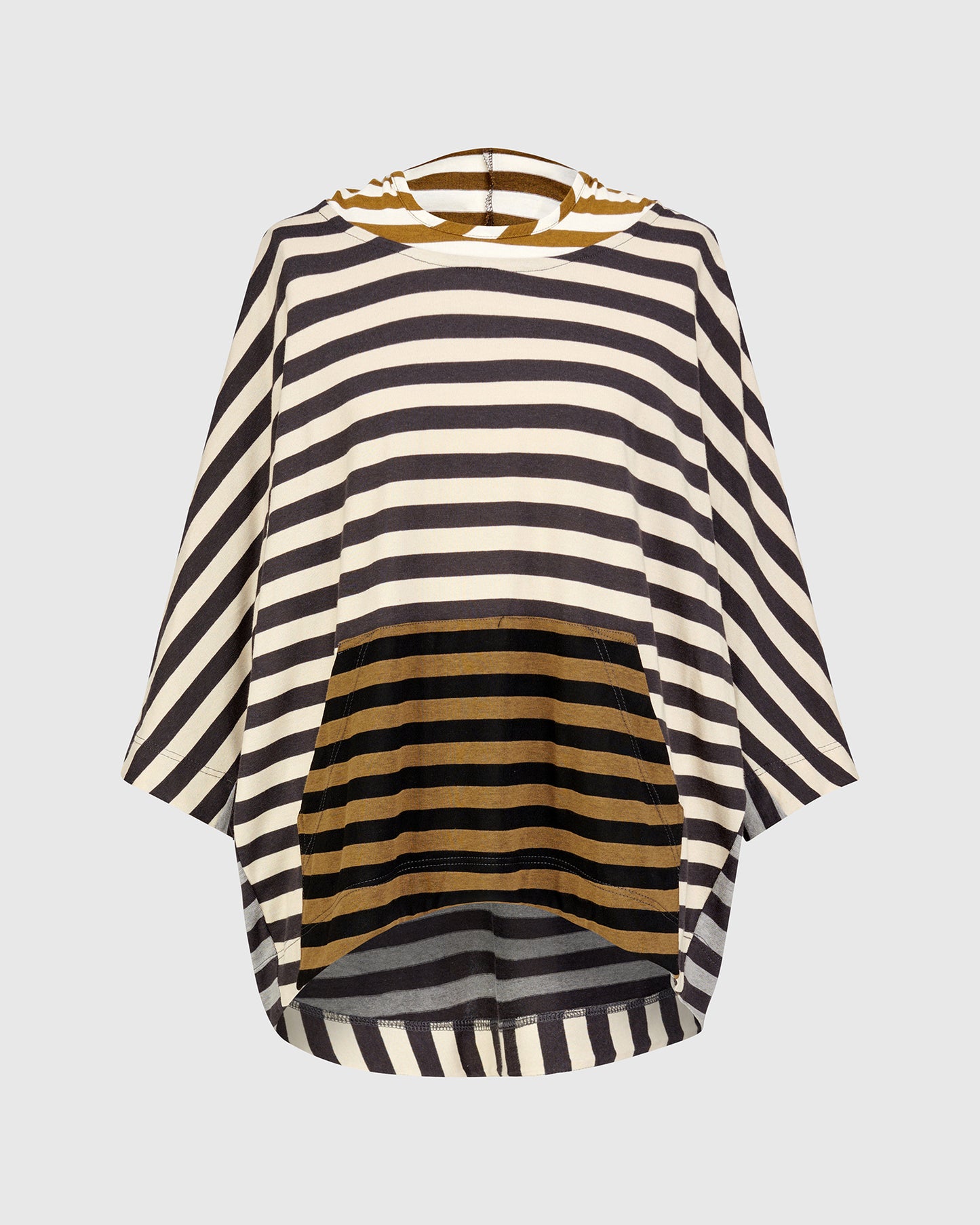 סווטישרט אורבן קפוצ'ון שילוב פסים