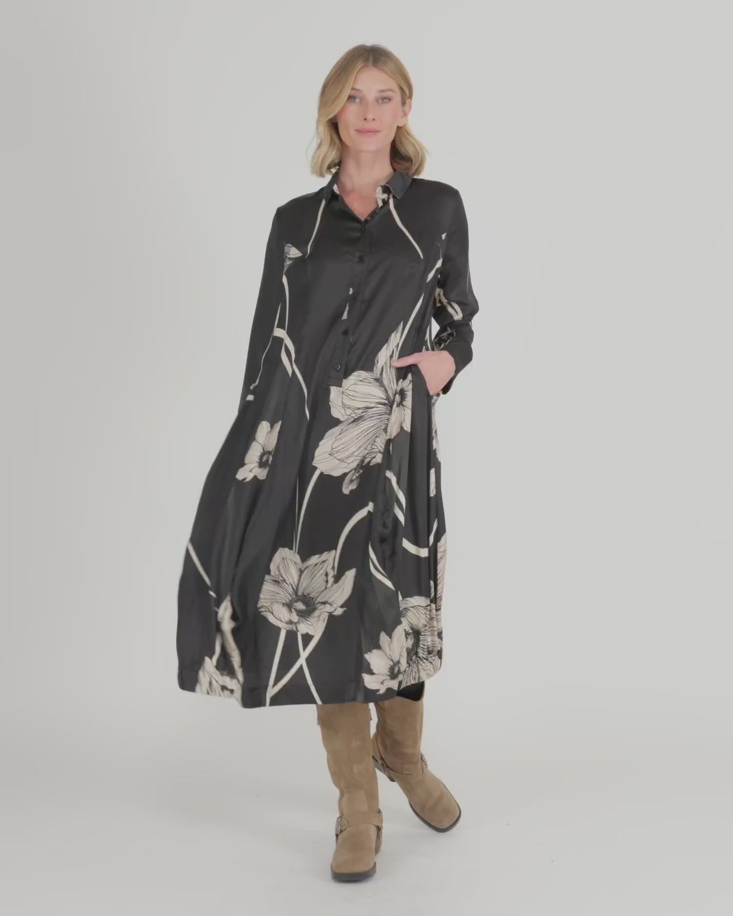 להעלות ולנגן וידיאו לגלריית צפיה, שמלה מחוייטת פרחונית
