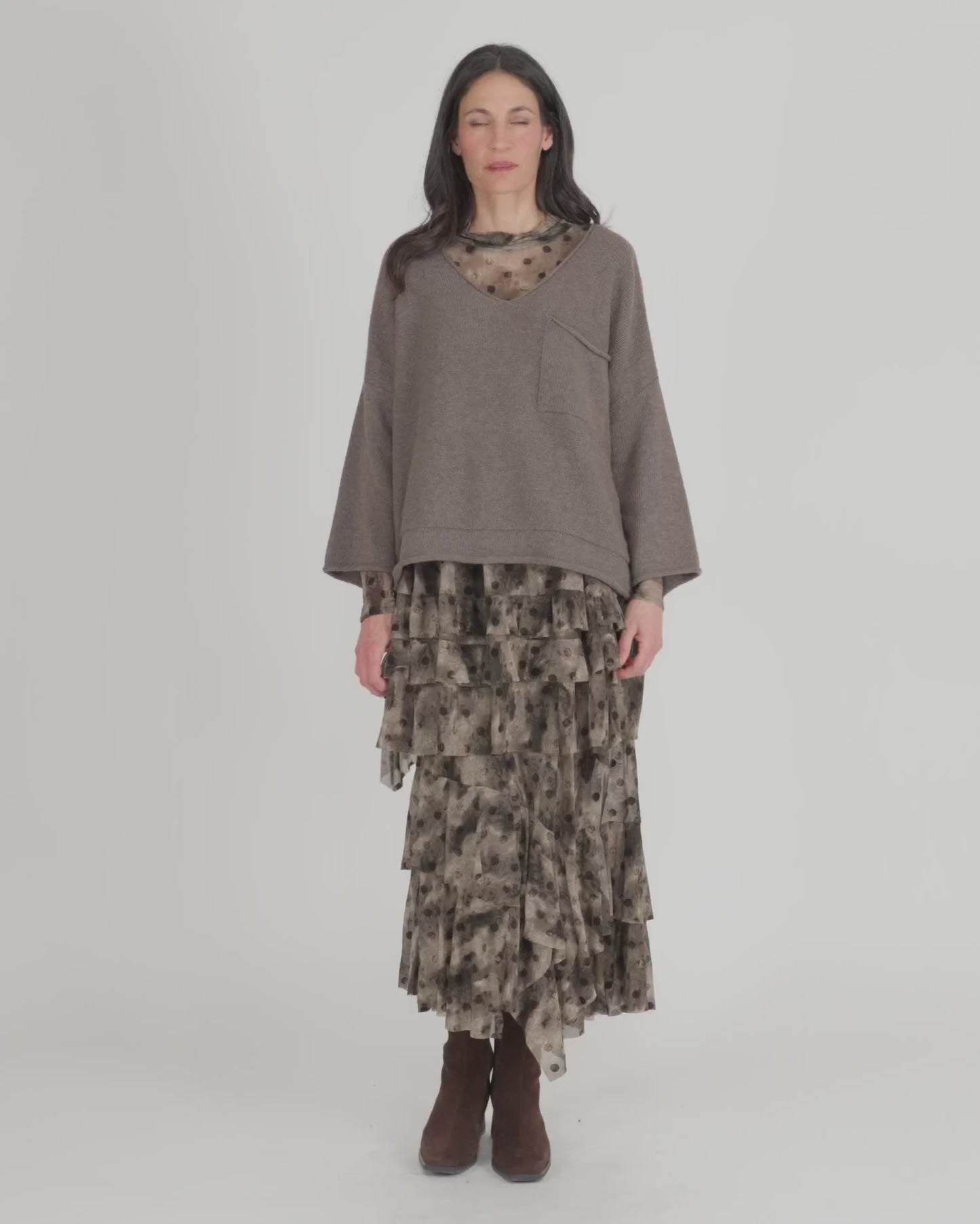 להעלות ולנגן וידיאו לגלריית צפיה, סוודר כיס חום
