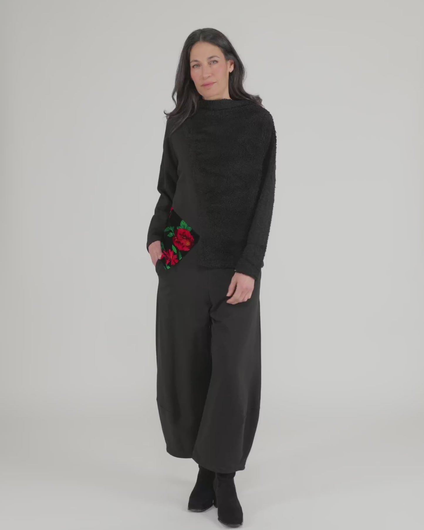 להעלות ולנגן וידיאו לגלריית צפיה, סווטשירט מחולק פרחוני
